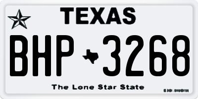 TX license plate BHP3268