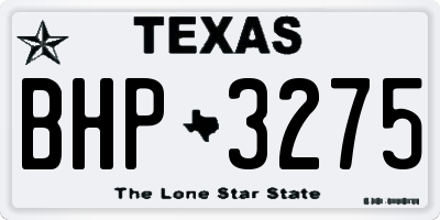 TX license plate BHP3275