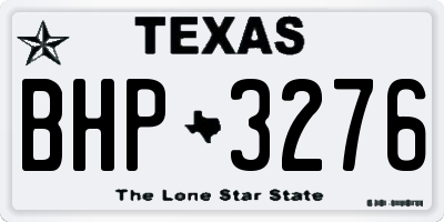 TX license plate BHP3276
