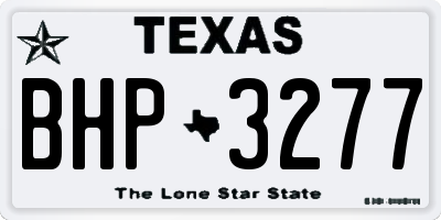 TX license plate BHP3277