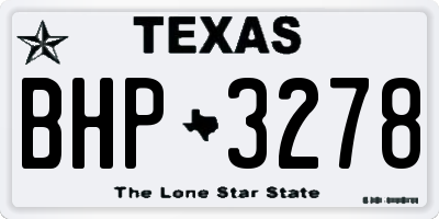 TX license plate BHP3278