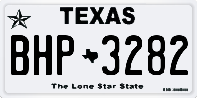 TX license plate BHP3282