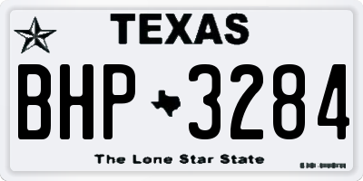 TX license plate BHP3284