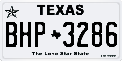 TX license plate BHP3286