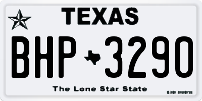 TX license plate BHP3290