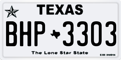 TX license plate BHP3303