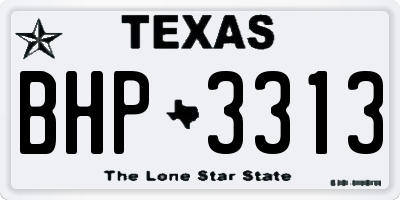 TX license plate BHP3313