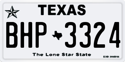 TX license plate BHP3324