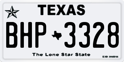 TX license plate BHP3328
