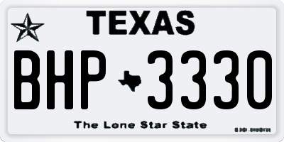 TX license plate BHP3330