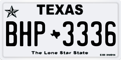 TX license plate BHP3336
