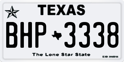 TX license plate BHP3338