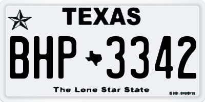 TX license plate BHP3342
