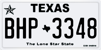 TX license plate BHP3348