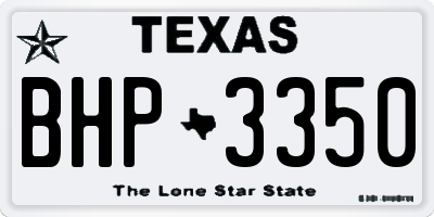 TX license plate BHP3350
