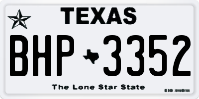 TX license plate BHP3352