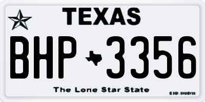 TX license plate BHP3356