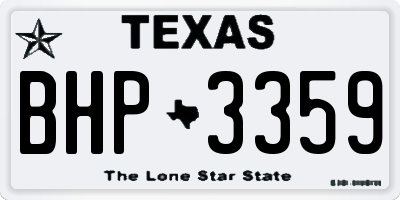 TX license plate BHP3359