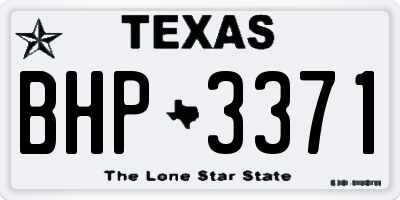 TX license plate BHP3371