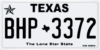 TX license plate BHP3372