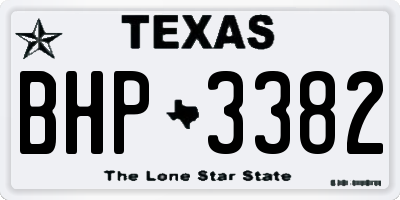 TX license plate BHP3382