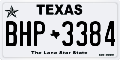 TX license plate BHP3384