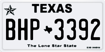 TX license plate BHP3392