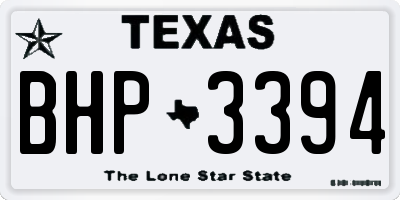 TX license plate BHP3394