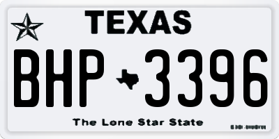 TX license plate BHP3396