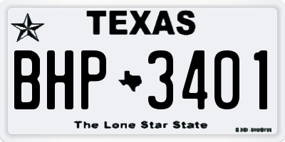 TX license plate BHP3401