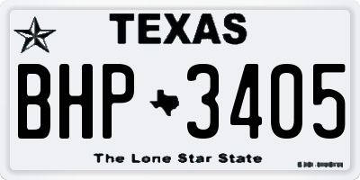 TX license plate BHP3405