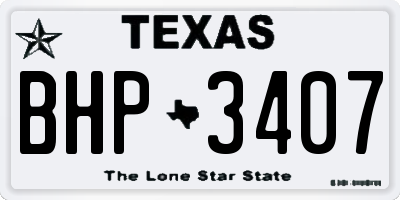 TX license plate BHP3407
