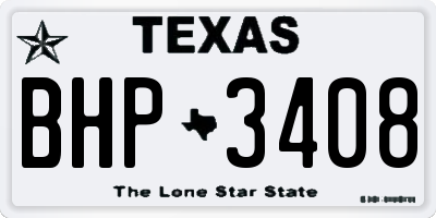 TX license plate BHP3408