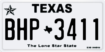 TX license plate BHP3411
