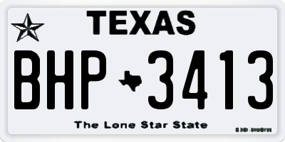 TX license plate BHP3413
