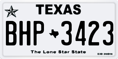 TX license plate BHP3423