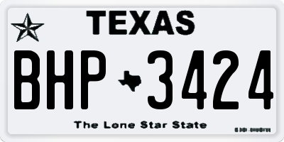 TX license plate BHP3424