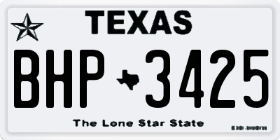 TX license plate BHP3425