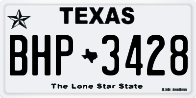 TX license plate BHP3428