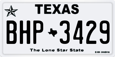 TX license plate BHP3429