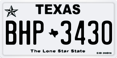 TX license plate BHP3430