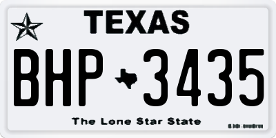TX license plate BHP3435