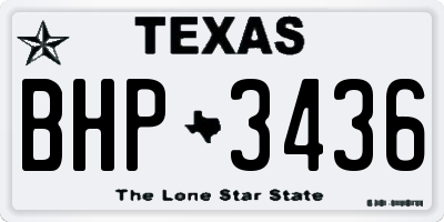TX license plate BHP3436
