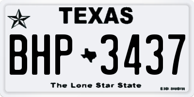 TX license plate BHP3437