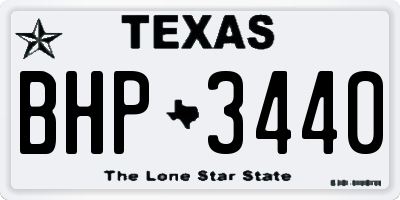 TX license plate BHP3440