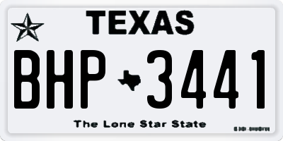 TX license plate BHP3441