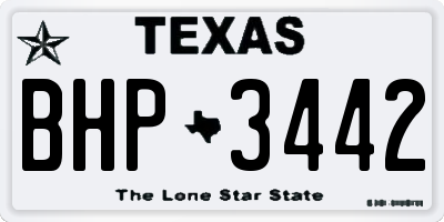 TX license plate BHP3442