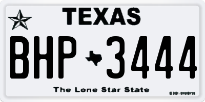 TX license plate BHP3444