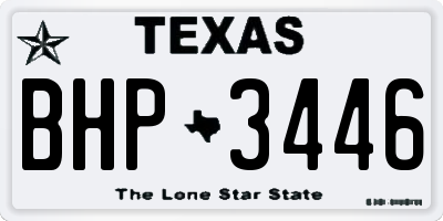TX license plate BHP3446