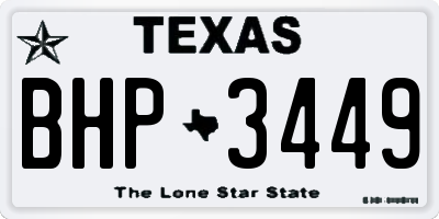 TX license plate BHP3449